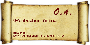 Ofenbecher Anina névjegykártya